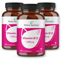 Produktbild von R(h)ein Nutrition Vitamin B12 1.000 µg Lutschtabletten Vegan für Senioren sowie Schwangere und Stillende 360 Stück