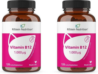 R(h)ein Nutrition Vitamin B12 1.000 µg Lutschtabletten vegan für Senioren, Schwangere und Stillende 120 Stück – Bild 1 von 3