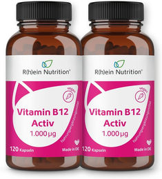 R(h)ein Nutrition Vitamin B12 Activ 1000 µg Kapseln 240 Stück vegan laktosefrei glutenfrei zuckerfrei für Schwangere und Stillende – Bild 1 von 3