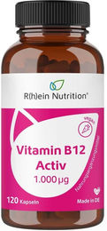 R(h)ein Nutrition Vitamin B12 Activ 1000 µg Kapseln vegan für Schwangere und Stillende 120 Kapseln – Bild 1 von 3