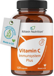 R(h)ein Nutrition Vitamin C Ascorbinsäure Kapseln vegan für Sportler 120 Stück – Bild 1 von 2