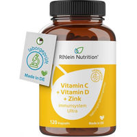 Produktbild von R(h)ein Nutrition Vitamin C, Vitamin D und Zink Immunsystem Ultra Kapseln vegan 120 Stück