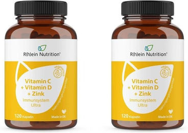 R(h)ein Nutrition Vitamin C, Vitamin D und Zink Kapseln Vegan 240 Stück – Bild 1 von 2