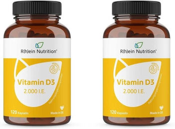 R(h)ein Nutrition Vitamin D3 2000 I.E. Kapseln vegetarisch 120 Stück – Bild 1 von 2