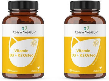 R(h)ein Nutrition Vitamin D3 + K2 Osteo 2000 IE mit 80 µg Vitamin K2 Kapseln vegan 120 Kapseln – Bild 1 von 2
