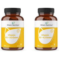 Produktbild von R(h)ein Nutrition Vitamin D3 + K2 Osteo 2000 IE mit 80 µg Vitamin K2 Kapseln vegan 120 Kapseln