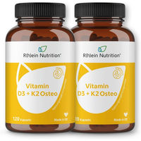 Produktbild von R(h)ein Nutrition Vitamin D3 + K2 Osteo Kapseln mit 2000 I.E. Vitamin D3 und 80 µg Vitamin K2 für Senioren und Frauen