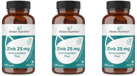 R(h)ein Nutrition Zink Bisglycinat 25 mg Kapseln 360 Stück vegan laktosefrei glutenfrei zuckerfrei – Bild 1 von 3