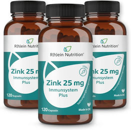 R(h)ein Nutrition Zink Bisglycinat 25 mg Kapseln vegan laktosefrei glutenfrei zuckerfrei 360 Stück – Bild 1 von 3