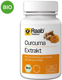 Raab Vitalfood Bio Curcuma Extrakt Kapseln vegan glutenfrei laktosefrei – Bild 1 von 2