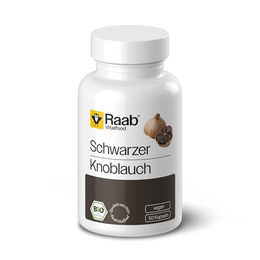 Raab Vitalfood Bio Schwarzer Knoblauch Kapseln vegan 50 Stück – Bild 1 von 2