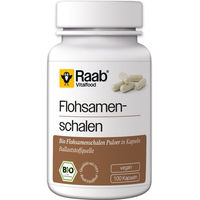 Produktbild von Raab Vitalfood Flohsamenschalen Bio Vegan Vegetarisch 100 Kapseln