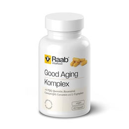 Raab Vitalfood Good Aging Komplex Kapseln mit PQQ, Quercetin, Curcuma, Resveratrol, Coenzym Q10, L-Tryptophan und Zink (60 Stück) – Bild 1 von 1