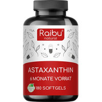 Produktbild von RAIBU Astaxanthin hochdosiert vegan Kapseln 180 Stück ohne Zusatzstoffe