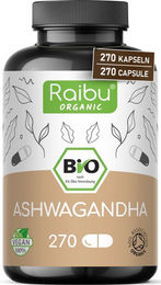 RAIBU Bio Ashwagandha Kapseln 270 Stück mit 2400 mg pro Tag – Bild 1 von 1
