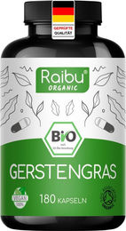 RAIBU Bio Gerstengras Kapseln vegan, 180 Stück – Bild 1 von 3