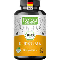 Produktbild von RAIBU Bio Kurkuma Kapseln hochdosiert 180 Stück