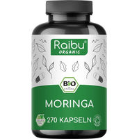 Produktbild von RAIBU Bio Moringa Kapseln vegan und ohne Zusatzstoffe