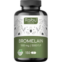 Produktbild von RAIBU Bromelain Kapseln vegan, glutenfrei und laktosefrei, 150 Stück