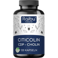 Produktbild von RAIBU Cholin Citicolin Kapseln hochdosiert vegan 120 Stück