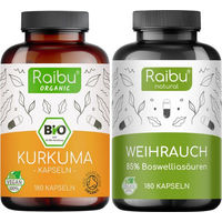 Produktbild von RAIBU Gelenk & Entzündungs Duo Weihrauch und Kurkuma BIO Vegan Kapseln 360 Stück