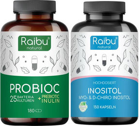 RAIBU Hormonbalance und Darmgesundheit Duo Inositol und Probiotische Kulturen Kapseln vegan für Frauen – Bild 1 von 1