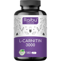 Produktbild von RAIBU L-Carnitin Kapseln vegan, laktosefrei und glutenfrei, 180 Stück