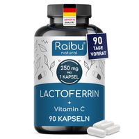 Produktbild von RAIBU Lactoferrin 250 mg mit Vitamin C hochdosiert Kapseln ohne Zusatzstoffe