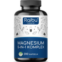 Produktbild von RAIBU Magnesium Komplex hochdosiert 450 mg vegan Kapseln 200 Stück