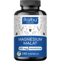 Produktbild von Raibu Magnesium Malat Kapseln vegan glutenfrei laktosefrei 240 Stück