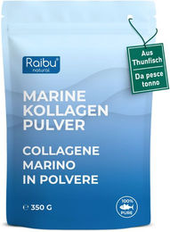 RAIBU Marine Kollagen Pulver hochdosiert mit 10.000 mg Typ I Kollagen aus Fisch, geschmacksneutral, 350 g – Bild 1 von 1