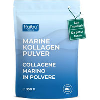 Produktbild von RAIBU Marine Kollagen Pulver hochdosiert mit 10.000 mg Typ I Kollagen aus Fisch, geschmacksneutral, 350 g