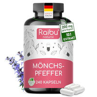 Produktbild von Raibu Mönchspfecher Kapseln hochdosiert 20 mg pro Kapsel 10:1 Extrakt 240 Stück vegan glutenfrei laktosefrei