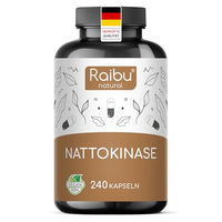 Produktbild von Raibu Nattokinase Kapseln hochdosiert vegan laktosefrei und ohne Zusatzstoffe