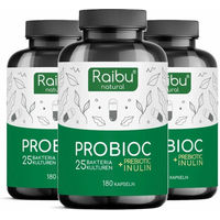 Produktbild von RAIBU Probiotika Kulturen Komplex Kapseln mit 25 Bakterienstämmen und Inulin, vegan, 180 Stück