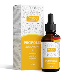 Raibu Propolis Tropfen alkoholfrei mit 30 % Propolis Extrakt, zuckerfrei und ohne Zusatzstoffe, 50 ml – Bild 1 von 2