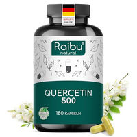 Produktbild von Raibu Quercetin Kapseln 500 mg vegan glutenfrei und ohne Zusatzstoffe 180 Stück