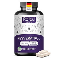 Produktbild von Raibu Resveratrol Kapseln hochdosiert vegan ohne Zusatzstoffe 60 Stück