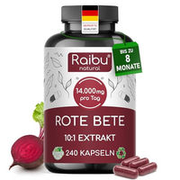 Produktbild von Raibu Rote Beete Kapseln 240 Stück Vegan Glutenfrei Laktosefrei