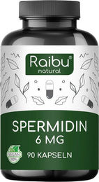 RAIBU Spermidin Kapseln hochdosiert mit 6 mg Spermidin aus Weizenkeimextrakt vegan und ohne Zusatzstoffe – Bild 1 von 2