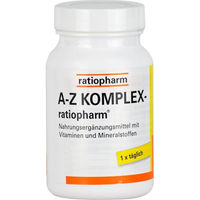 Produktbild von Ratiopharm A-Z Komplex Tabletten mit 23 Vitaminen und Mineralstoffen, 100 Stück, zuckerfrei, glutenfrei und laktosefrei