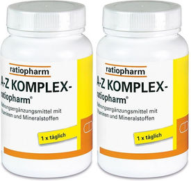 ratiopharm A-Z Komplex Tabletten mit 23 Vitaminen und Mineralstoffen laktosefrei glutenfrei zuckerfrei ohne Gelatine für Sportler und Senioren – Bild 1 von 2