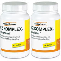 Produktbild von ratiopharm A-Z Komplex Tabletten mit 23 Vitaminen und Mineralstoffen laktosefrei glutenfrei zuckerfrei ohne Gelatine für Sportler und Senioren