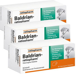 ratiopharm Baldrian überzogene Tabletten mit Baldrianwurzel-Trockenextrakt 180 Stück – Bild 1 von 2