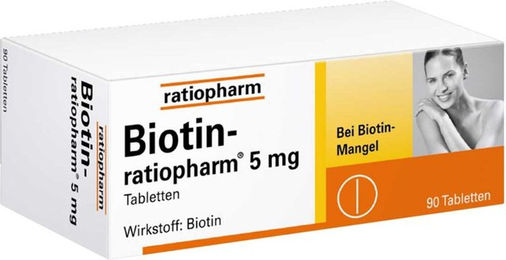 Ratiopharm Biotin 5 mg Tabletten – Bild 1 von 1