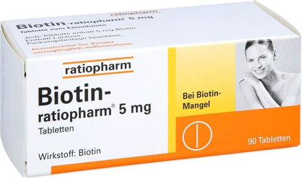 ratiopharm Biotin 5 mg Tabletten 90 Stück – Bild 1 von 1