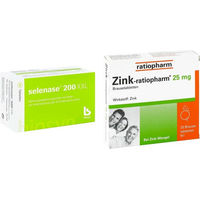 Produktbild von ratiopharm Selenase 200 mit Natriumselenit und Zink 25 mg Tabletten für Erwachsene und Kinder