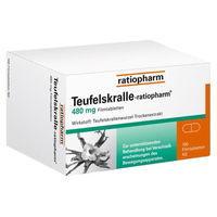 Produktbild von Ratiopharm Teufelskralle Nahrungsergänzungsmittel mit Teufelskrallenwurzel-Extrakt 480 mg Tabletten 100 Stück