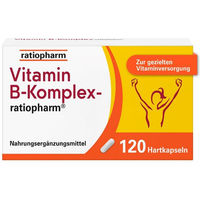 Produktbild von ratiopharm Vitamin B-Komplex Kapseln 120 Stück laktosefrei glutenfrei zuckerfrei ohne Gelatine für Schwangere und Stillende
