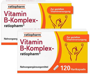 ratiopharm Vitamin B-Komplex Kapseln 240 Stück laktosefrei glutenfrei zuckerfrei für Schwangere und Stillende – Bild 1 von 2